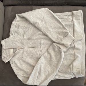 Everlane heather grey quarter zip